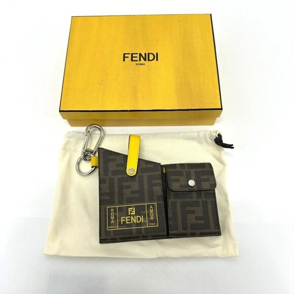 FENDI 7AR759 Zucca Charm Multi-purpose pouch with carabiner Bag Charm - Picture 1 of 16